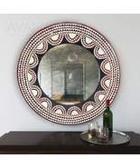 African Wall Decor Artisan Crafted Medium Sun Mirror Frame D80cm - $350.00