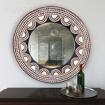 African Wall Decor Artisan Crafted Medium Sun Mirror Frame D80cm - £276.52 GBP