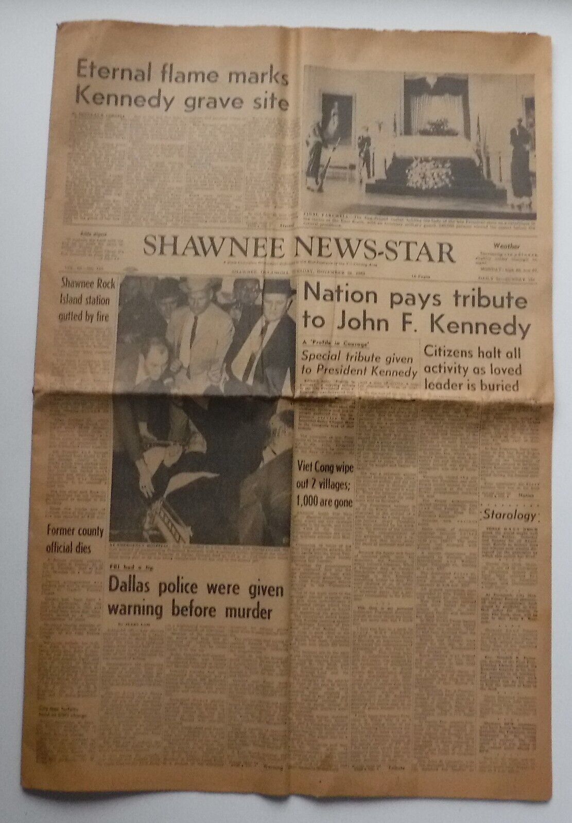 Shawnee News Star November 26, 1963 Kennedy Funeral Newspaper Complete - $9.46