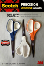 3M Scotch Precision Ultra Edge Scissors 8&#39;&#39; (3&#39;&#39; Blade) 3 Ct: Pink, Blue... - $18.16