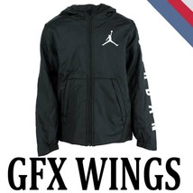 Boys Nike Jordan Jdb Wings Gfx Windbreaker Water Resist Fleece Jacket 955656 M L - £67.05 GBP