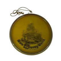 Walt Disney World Acrylic Christmas Ornament Round 3&quot; Gold Vintage - $20.28
