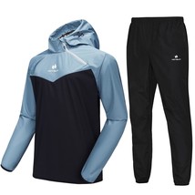 Sauna Suit For Men Sweat Sauna Jacket Pant Gym Workout Sweat Suits, Blue... - £89.70 GBP