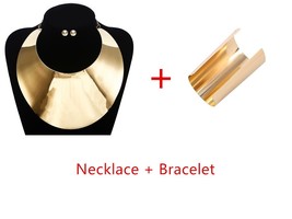African Big Chokers Necklaces for Women Statement Metal Geometric Collar Necklac - $34.44