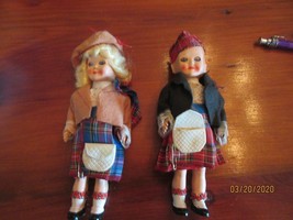 Vintage Pair of 1954 World Wide Dolls Club Overseas Dolls Scotland Gregory &amp; Meg - £63.38 GBP
