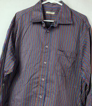 Burberry London Button Shirt Cotton Striped Collared USA Mens XL - £27.96 GBP