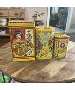 Tin Canister Trio Carmichaels Chips Hague’s Pretzels Radfords Nuts. Cott... - €34,46 EUR