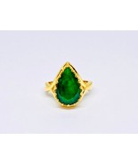Pear Shape, Signet Ring,18k, Solid Gold, 5.35 Carat Natural Emerald, Pin... - £2,318.49 GBP
