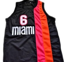 Lebron James #6 Miami Floridians Basketball Custom Jersey Sewn Black Any Size - £27.37 GBP