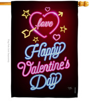 Neon Valentines Love House Flag Valentine 28 X40 Double-Sided Banner - £29.23 GBP