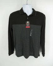 Van Heusen Flex Mens Long Sleeve Black Polo Small - £14.01 GBP