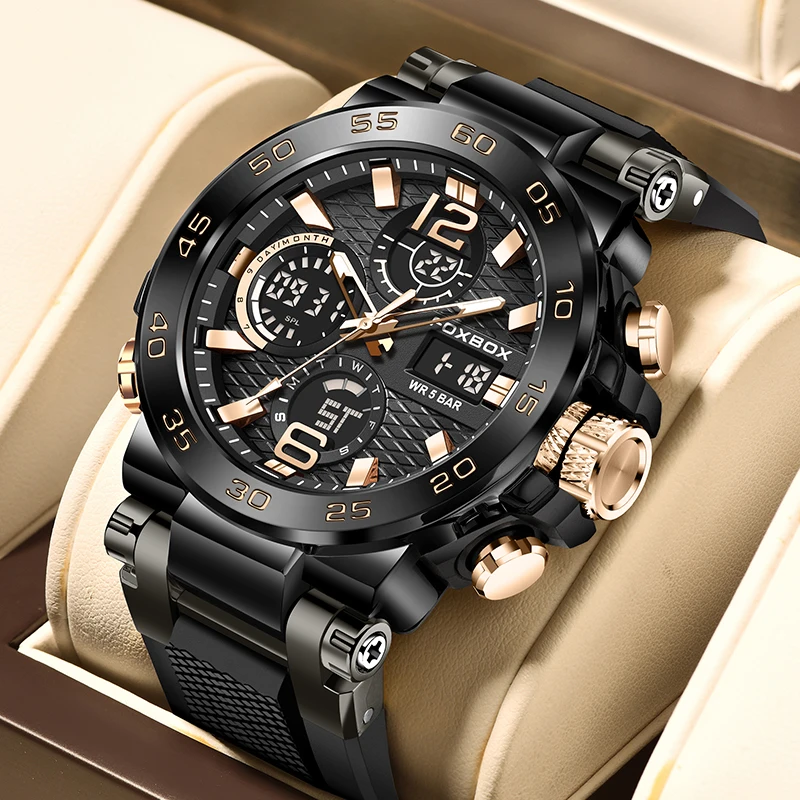 Mens Sports Watches Men Quartz LED Digital Clock Top Brand Luxury Male F... - £29.77 GBP