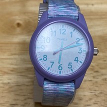 Timex Lady 30m Purple White Dial Plastic Analog Quartz Watch~New Battery - £8.49 GBP