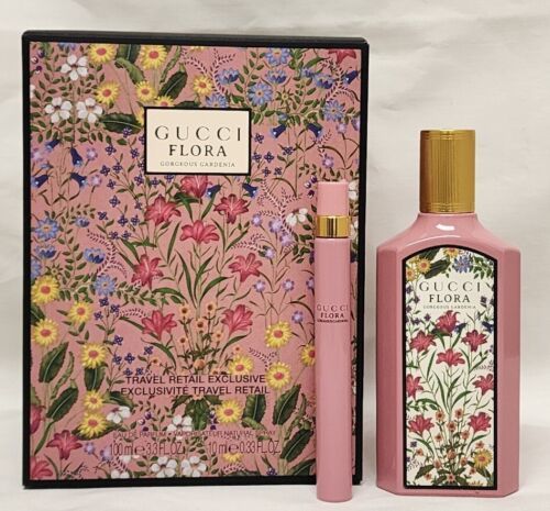 Primary image for Gucci Flora Gorgeous Gardenia 100ml 3.3.Oz EDP SP 10ml SP 2 Pcs Gift Set  Women