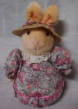 Avon Vintage Little Bunny Rabbit In Pink Dress & Hat 5" Plush Stuffed Animal Toy - $15.35