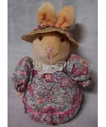 Avon VINTAGE LITTLE BUNNY RABBIT IN PINK DRESS &amp; HAT 5&quot; Plush STUFFED AN... - $285.80 MXN