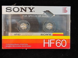 New Audio Cassette Tape Sony HF60 Type I Medium Bias New 60 Minutes - £3.87 GBP