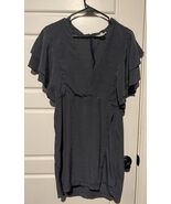 Avec Les Filles Dress Women&#39;s Size Large Navy White Dots Short Sleeve V-... - $44.14 CAD