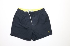 Vintage Ralph Lauren Mens Large Faded Lined Above Knee Shorts Swim Trunks Black - £34.42 GBP