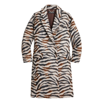 NWT J.Crew Collection Relaxed Topcoat in Zebra Jacquard Textured Wool L - £139.99 GBP