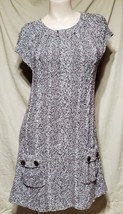 Large Style &amp; Co. Brown White Heather Cap Sleeve Sweater Dress Bust 32&quot; Pockets - £5.45 GBP