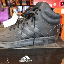 NEW adidas HOOPS 3.0 MID Mens SIZE 12 Black/Black/Grey GV6683 Casual Shoes sneak - £43.26 GBP