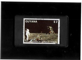 Framed Stamp Art - Collectible Postage Stamp - 20th Anniversary of Moon Landing - £6.17 GBP