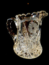 VTG American Brilliant Crystal Clear Glass Cut Creamer Pitcher  Etched f... - $51.48