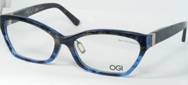 Ogi Evolution 6001 1279 Blue Grey Marble Demi Eyeglasses Frame 54-15-140 Japan - £90.80 GBP