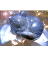 HAUNTED SILVER CAT STATUE VEILED WATCHFULNESS DREAM CAT HIGHEST LIGHT MA... - $607.77