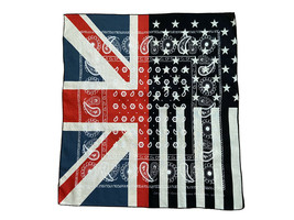 Split US America/ Union Jack Flag Star Stripe Paisley Bandana Face Mask ... - £7.88 GBP