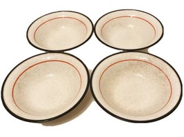4 Arklow Honey Stone Hopi Speckled Brown Trim W Red - Bowls Ireland Replacement - £14.47 GBP
