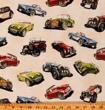 Cotton Classic Cars Vintage Automobiles Classic Cruisers Fabric BTY D656.01 - £11.81 GBP