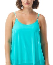 MSRP $96 Coco Reef Current Mesh-Layer Bra-Sized Tankini Top Aqua Size 32 D - £9.90 GBP