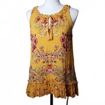 Bila Flowy Cotton Floral Ruffled Bottom Tassled Med 0140 - $16.66