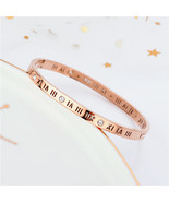 Roman Font Titanium Steel Bracelet - £28.96 GBP