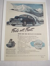 1946 Ford Automobile Ad Ford's Out Front With the Big 100 H.P. V-8 Engine - $7.99