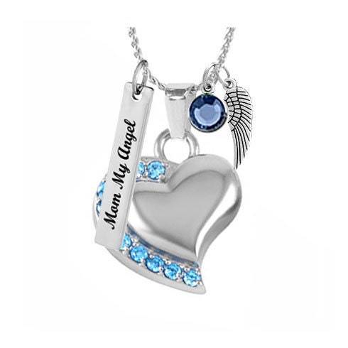 Forever Love Blue Heart Pendant Urn - Love Charms™ Option - $29.95