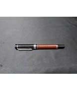 Vtg HAUSER GERMANY Pen Oversized Leather Handle Black Open Ceramic 777 SF  - $39.73