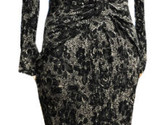 VTG PHOEBE Black &amp; White Floral Print Crepe Crinkle Midi Dress 80s Size ... - $20.88