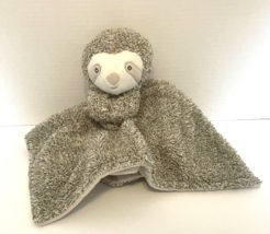 Carters Sloth Security Blanket Plush Velour Baby Lovey Toy Light Brown - £13.85 GBP