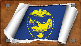 Oregon Flag Scroll Novelty Mini Metal License Plate Tag - $14.95