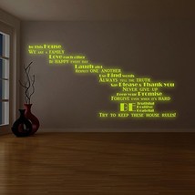 ( 87&quot; x 44&quot; ) Glowing Vinyl Wall Decal Quote In This House We Are Family... - £93.97 GBP
