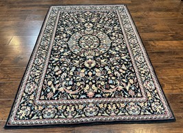 Black Pak Per&#39;sian Rug 5x7 Floral Colorful Handmade Vintage Wool Carpet Fine - £1,278.96 GBP