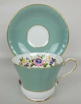 Vintage Aynsley Blue Floral Teacup &amp; Saucer Gold Rim 2970 - £23.40 GBP