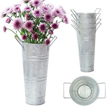 Notakia Galvanized Metal Vases Farmhouse French Bucket Flower Vases, 9&quot; Set Of 4 - £31.31 GBP