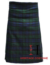Scottish Traditional Black Watch Tartan 8 Yard KILT For Men&#39;s Custom Size - £54.95 GBP+