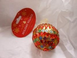 Holiday Village &quot;Multi-Colored Drops &amp; Snowflakes&quot; Ornament Ball NEW 2 1... - $183.94 MXN