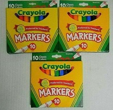 3 Packs Crayola Classic Markers, Broad Line 10 Each  - £6.27 GBP
