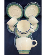 Pfaltzgraff White Coffee Cups Saucers (6) Ocean Breeze 12 Pieces - £33.18 GBP